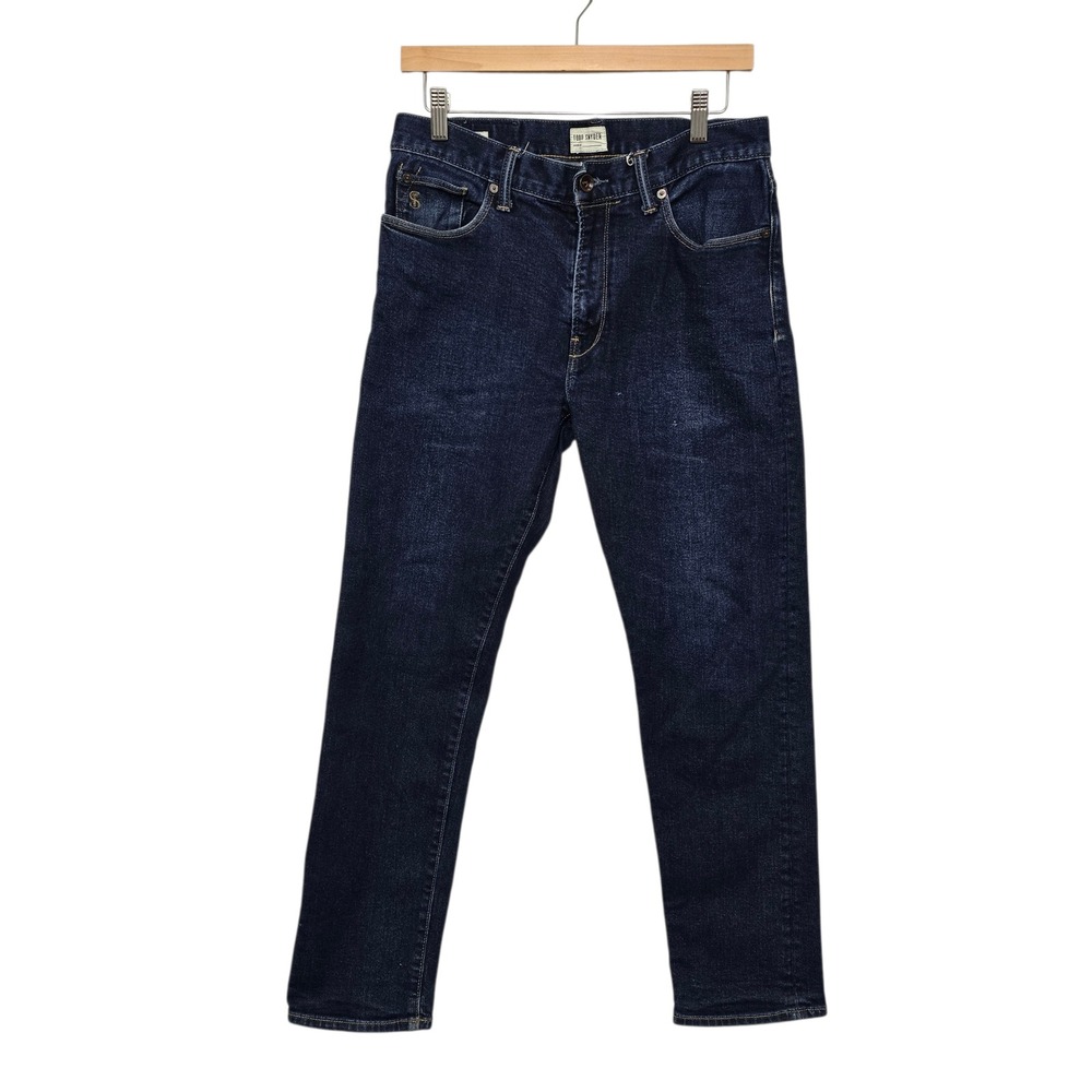 Todd Snyder Mens Straight Fit Jeans Dark Indigo Blue 31x30 11-JE109234-BL05